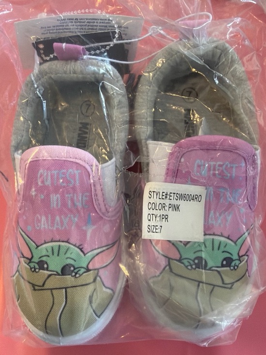 Star Wars Other - Star Wars Pink Kids Slip-On Sneakers with Grogu Graphic